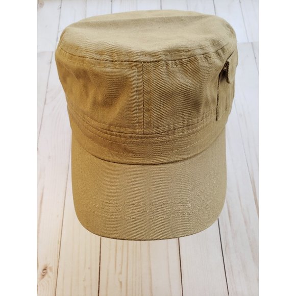 Khaki Color Cadet Hat, 100% Cotton Military Cap, Cadet Adjustable Hats - Picture 3 of 9